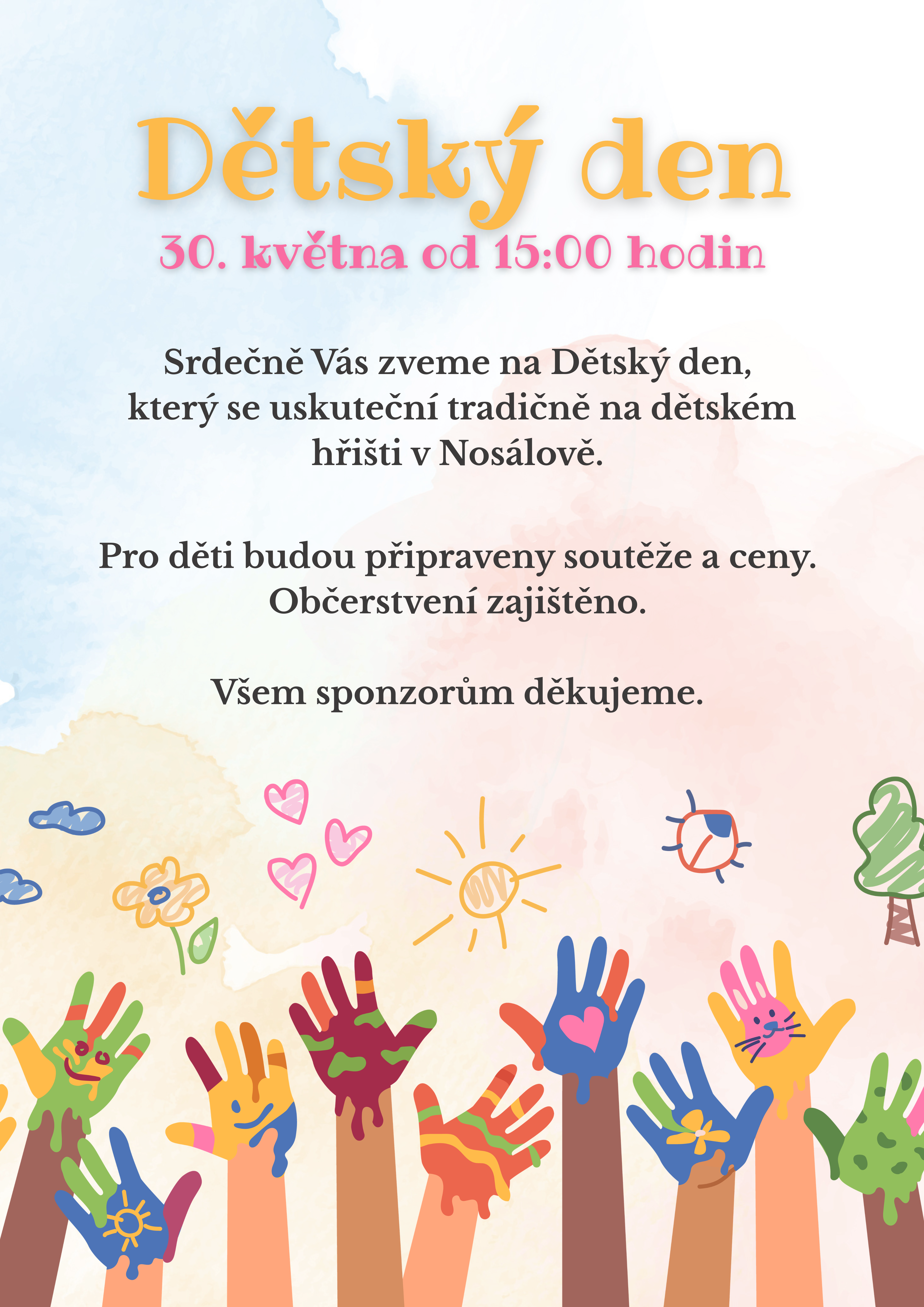 Dětský den v Nosálově dne 30. 5. 2026 od 15:00 hodin