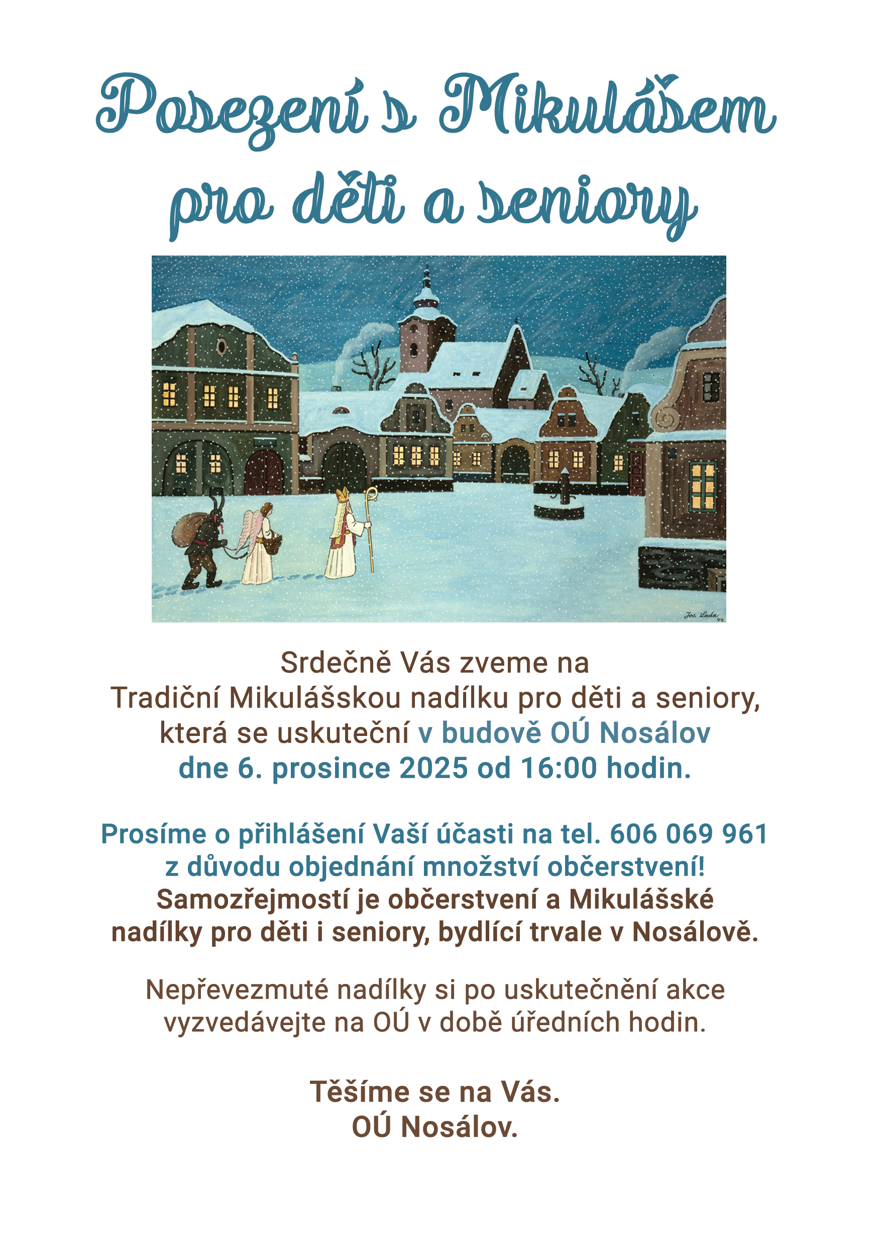Posezení s Mikulášem pro děti a seniory 2025