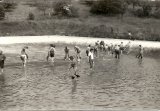 Foto č. 1 z r. 1980-brigáda na požární nádrži v obci Libovice